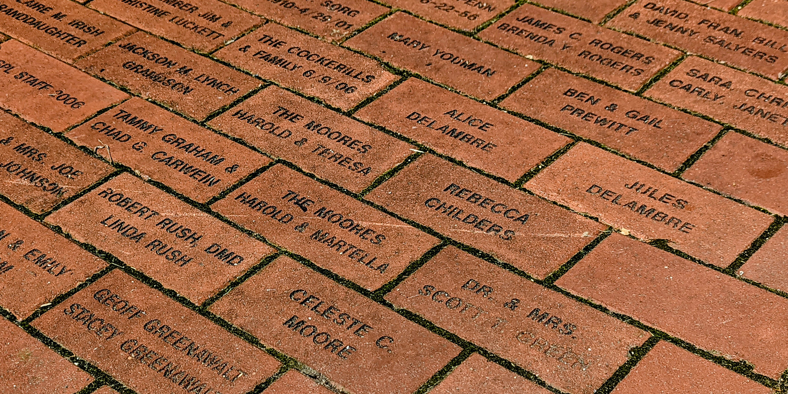 Sidewalk Bricks with names on them