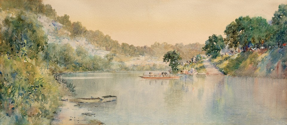 Kentucky River Ferry watercolor