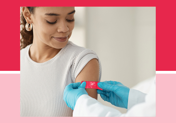 Person getting a bandage after a vaccination