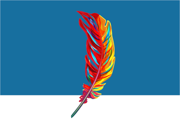 Multicolored feather