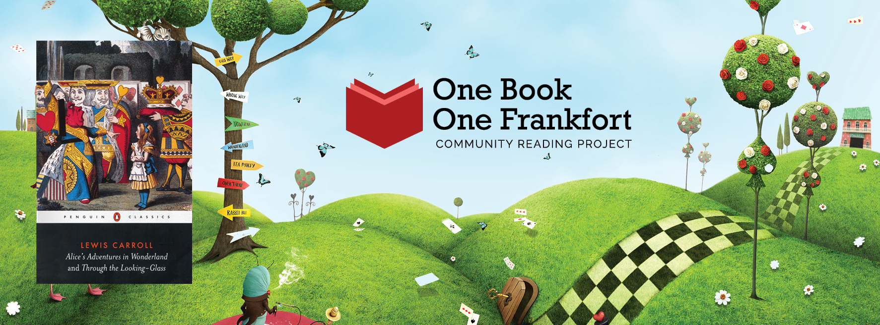 One Book One Frankfort banner - Alice's Adventures in Wonderland
